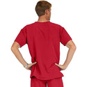 Medline Madison ave Unisex Stretch Fabric Scrub Top with 3 Pockets - Madison ave Unisex Scrub Top with 3 Pockets, Size 4XL, Red - 5515RED4XL