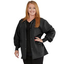 Medline Lincoln ave Unisex Stretch Fabric Scrub Jacket with 3 Pockets - Unisex Lincoln Ave. Cuffed Jacket, Black, Size L - 5542BLKL