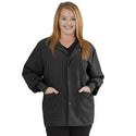 Medline Lincoln ave Unisex Stretch Fabric Scrub Jacket with 3 Pockets - Unisex Lincoln Ave. Cuffed Jacket, Black, Size 2XL - 5542BLKXXL