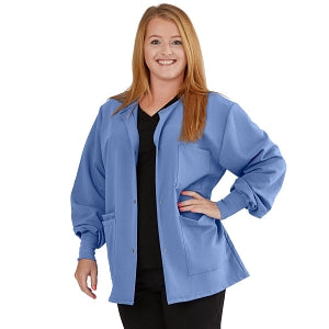 Medline Lincoln ave Unisex Stretch Fabric Scrub Jacket with 3 Pockets - Unisex Lincoln Ave. Cuffed Jacket, Ciel Blue, Size L - 5542CBLL