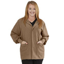 Medline Lincoln ave Unisex Stretch Fabric Scrub Jacket with 3 Pockets - Unisex Lincoln Ave. Cuffed Jacket, Khaki, Size 2XL - 5542KHKXXL