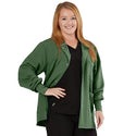 Medline Lincoln ave Unisex Stretch Fabric Scrub Jacket with 3 Pockets - Unisex Lincoln Ave. Cuffed Jacket, Olive Green, Size L - 5542OLVL