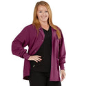 Medline Lincoln ave Unisex Stretch Fabric Scrub Jacket with 3 Pockets - Unisex Lincoln Ave. Cuffed Jacket, Wine, Size S - 5542WNES