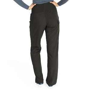 Medline Ocean Ave Women's Stretch Fabric Support Waistband Scrub Pants - Ocean ave Women's Support Waistband Scrub Pants with Cargo Pocket, Size XL Regular Inseam, Black - 5560BLKXL