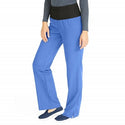 Medline Ocean Ave Women's Stretch Fabric Support Waistband Scrub Pants - Ocean ave Women's Support Waistband Scrub Pants with Cargo Pocket, Size M Tall Inseam, Ceil Blue - 5560CBLMT