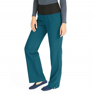 Medline Ocean Ave Women's Stretch Fabric Support Waistband Scrub Pants - Ocean ave Women's Support Waistband Scrub Pants with Cargo Pocket, Size M Regular Inseam, Caribbean Blue - 5560CRBM
