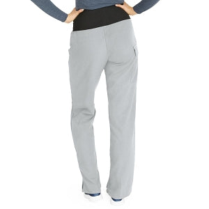 Medline Ocean Ave Women's Stretch Fabric Support Waistband Scrub Pants - Ocean ave Women's Support Waistband Scrub Pants with Cargo Pocket, Size M Regular Inseam, Light Gray - 5560GRYM