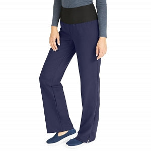 Medline Ocean Ave Women's Stretch Fabric Support Waistband Scrub Pants - Ocean ave Women's Support Waistband Scrub Pants with Cargo Pocket, Size XXS Tall Inseam, Navy - 5560NVYXXST