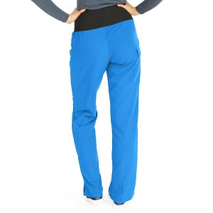 Medline Ocean Ave Women's Stretch Fabric Support Waistband Scrub Pants - Ocean ave Women's Support Waistband Scrub Pants with Cargo Pocket, Size L Regular Inseam, Royal Blue - 5560RYLL