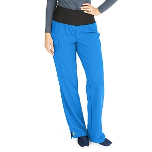 Medline Ocean Ave Women's Stretch Fabric Support Waistband Scrub Pants - Ocean ave Women's Support Waistband Scrub Pants with Cargo Pocket, Size XS Regular Inseam, Royal Blue - 5560RYLXS