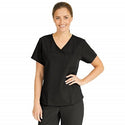 Medline Michigan ave Women's Yoga-Style Stretch Scrub Top with 1 Pocket - Michigan ave Women's Yoga-Style Stretch Scrub Top with 1 Pocket, Size 2XL, Black - 5564BLKXXL