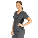 Medline Michigan ave Women's Yoga-Style Stretch Scrub Top with 1 Pocket - Michigan ave Women's Yoga-Style Stretch Scrub Top with 1 Pocket, Size XXS, Charcoal - 5564CHRXXS