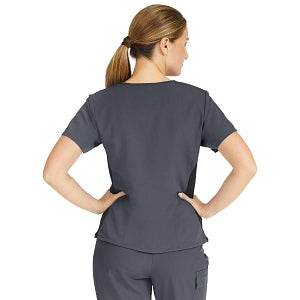 Medline Michigan ave Women's Yoga-Style Stretch Scrub Top with 1 Pocket - Michigan ave Women's Yoga-Style Stretch Scrub Top with 1 Pocket, Size XXS, Charcoal - 5564CHRXXS
