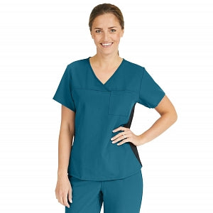 Medline Michigan ave Women's Yoga-Style Stretch Scrub Top with 1 Pocket - Michigan ave Women's Yoga-Style Stretch Scrub Top with 1 Pocket, Size XL, Caribbean Blue - 5564CRBXL