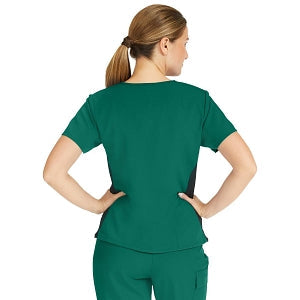 Medline Michigan ave Women's Yoga-Style Stretch Scrub Top with 1 Pocket - Michigan ave Women's Yoga-Style Stretch Scrub Top with 1 Pocket, Size L, Hunter Green - 5564HTRL