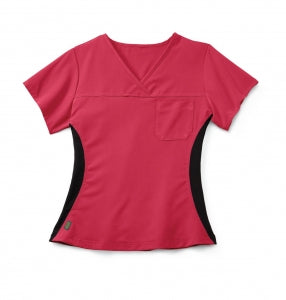 Medline Michigan ave Women's Yoga-Style Stretch Scrub Top with 1 Pocket - DBS-TOP, SCRUB, MICHIGAN, YOGA STRETCH, PNK, - 5564PNKXXS