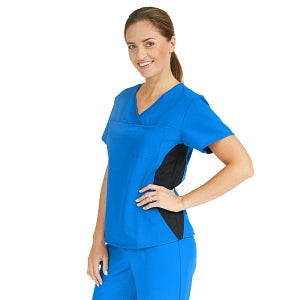 Medline Michigan ave Women's Yoga-Style Stretch Scrub Top with 1 Pocket - Michigan ave Women's Yoga-Style Stretch Scrub Top with 1 Pocket, Size 2XL, Royal Blue - 5564RYLXXL