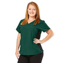 Medline California ave Women's Yoga-Style Stretch Scrub Top with Pockets - California Ave Scrub Top, Yoga with Pockets, Hunter Green , Size L - 5565HTRM