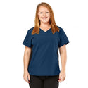 Medline California ave Women's Yoga-Style Stretch Scrub Top with Pockets - California Ave Scrub Top, Yoga with Pockets, Navy, Size L - 5565NVYL
