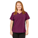 Medline California ave Women's Yoga-Style Stretch Scrub Top with Pockets - California Ave Scrub Top, Yoga with Pockets, Wine, Size S - 5565WNES