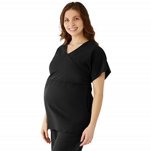 Medline Charlotte ave Women's Maternity Scrub Top - Charlotte ave Maternity Scrub Top, Size XXS, Black - 5568BLKXXS