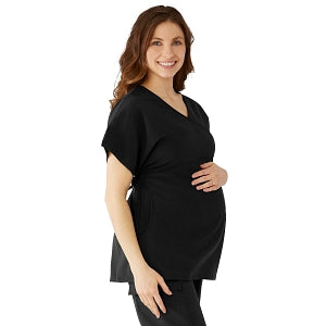 Medline Charlotte ave Women's Maternity Scrub Top - Charlotte ave Maternity Scrub Top, Size XXS, Black - 5568BLKXXS