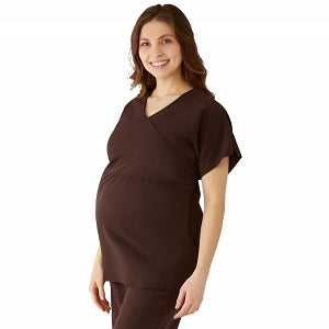 Medline Charlotte ave Women's Maternity Scrub Top - Charlotte ave Maternity Scrub Top, Size XL, Chocolate - 5568CHCXL
