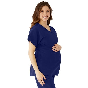 Medline Charlotte ave Women's Maternity Scrub Top - Charlotte ave Maternity Scrub Top, Size L, Navy - 5568NVYL