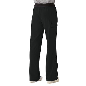 Medline Pacific ave Women's Stretch Fabric Wide Waistband Scrub Pants - Pacific ave Women's Wide Waistband Scrub Pants with Cargo Pocket, Size M Tall Inseam, Black - 5570BLKMT