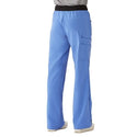 Medline Pacific ave Women's Stretch Fabric Wide Waistband Scrub Pants - Pacific ave Women's Wide Waistband Scrub Pants with Cargo Pocket, Size XS Petite Inseam, Ceil Blue - 5570CBLXSP