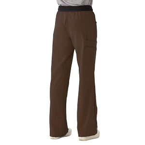 Medline Pacific ave Women's Stretch Fabric Wide Waistband Scrub Pants - Pacific ave Women's Wide Waistband Scrub Pants with Cargo Pocket, Size XL Regular Inseam, Chocolate - 5570CHCXL
