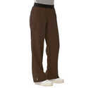 Medline Pacific ave Women's Stretch Fabric Wide Waistband Scrub Pants - Pacific ave Women's Wide Waistband Scrub Pants with Cargo Pocket, Size XXS Petite Inseam, Chocolate - 5570CHCXXSP