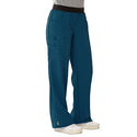 Medline Pacific ave Women's Stretch Fabric Wide Waistband Scrub Pants - Pacific ave Women's Wide Waistband Scrub Pants with Cargo Pocket, Size XXS Regular Inseam, Caribbean Blue - 5570CRBXXS