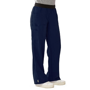 Medline Pacific ave Women's Stretch Fabric Wide Waistband Scrub Pants - Pacific ave Women's Wide Waistband Scrub Pants with Cargo Pocket, Size XXS Regular Inseam, Navy - 5570NVYXXS