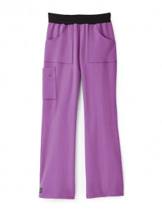 Medline Pacific ave Women's Stretch Fabric Wide Waistband Scrub Pants - DBD-PANT, SCRUB, PACIFIC AVE, CARGO, PPL, XXS - 5570PPLXXSP