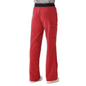 Medline Pacific ave Women's Stretch Fabric Wide Waistband Scrub Pants - Pacific ave Women's Wide Waistband Scrub Pants with Cargo Pocket, Size XXS Regular Inseam, Red - 5570REDXXS