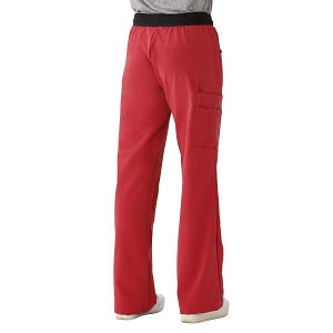Medline Pacific ave Women's Stretch Fabric Wide Waistband Scrub Pants - Pacific ave Women's Wide Waistband Scrub Pants with Cargo Pocket, Size 3XL Regular Inseam, Red - 5570REDXXXL