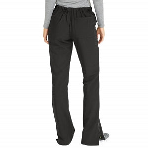 Medline Melrose ave Women's Stretch Fabric Boot Cut Scrub Pants - Melrose ave Women's Drawstring / Elastic Waist Boot Cut Scrub Pants with 3 Pockets, Size S Tall Inseam, Black - 5580BLKST
