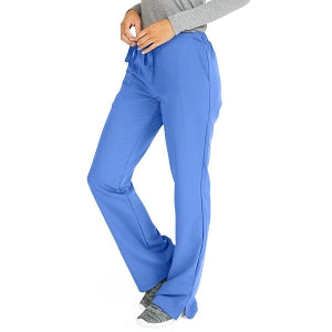 Medline Melrose ave Women's Stretch Fabric Boot Cut Scrub Pants - Melrose ave Women's Drawstring / Elastic Waist Boot Cut Scrub Pants with 3 Pockets, Size S Tall Inseam, Ceil Blue - 5580CBLST