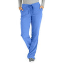 Medline Melrose ave Women's Stretch Fabric Boot Cut Scrub Pants - Melrose ave Women's Drawstring / Elastic Waist Boot Cut Scrub Pants with 3 Pockets, Size S Tall Inseam, Ceil Blue - 5580CBLST