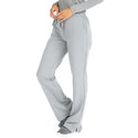 Medline Melrose ave Women's Stretch Fabric Boot Cut Scrub Pants - Melrose ave Women's Drawstring / Elastic Waist Boot Cut Scrub Pants with 3 Pockets, Size L Petite Inseam, Light Gray - 5580GRYLP