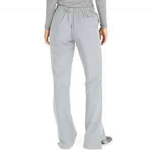 Medline Melrose ave Women's Stretch Fabric Boot Cut Scrub Pants - Melrose ave Women's Drawstring / Elastic Waist Boot Cut Scrub Pants with 3 Pockets, Size XL Petite Inseam, Light Gray - 5580GRYXLP