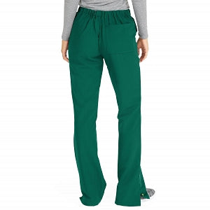 Medline Melrose ave Women's Stretch Fabric Boot Cut Scrub Pants - Melrose ave Women's Drawstring / Elastic Waist Boot Cut Scrub Pants with 3 Pockets, Size M Regular Inseam, Hunter Green - 5580HTRM