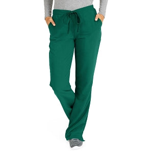 Medline Melrose ave Women's Stretch Fabric Boot Cut Scrub Pants - Melrose ave Women's Drawstring / Elastic Waist Boot Cut Scrub Pants with 3 Pockets, Size 2XL Regular Inseam, Hunter Green - 5580HTRXXL