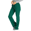 Medline Melrose ave Women's Stretch Fabric Boot Cut Scrub Pants - Melrose ave Women's Drawstring / Elastic Waist Boot Cut Scrub Pants with 3 Pockets, Size 3XL Petite Inseam, Hunter Green - 5580HTRXXXLP