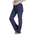 Medline Melrose ave Women's Stretch Fabric Boot Cut Scrub Pants - Melrose ave Women's Drawstring / Elastic Waist Boot Cut Scrub Pants with 3 Pockets, Size S Petite Inseam, Navy - 5580NVYSP