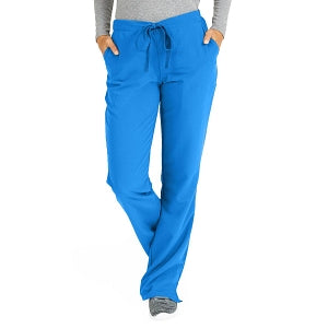 Medline Melrose ave Women's Stretch Fabric Boot Cut Scrub Pants - Melrose ave Women's Drawstring / Elastic Waist Boot Cut Scrub Pants with 3 Pockets, Size S Tall Inseam, Royal Blue - 5580RYLST