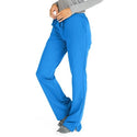 Medline Melrose ave Women's Stretch Fabric Boot Cut Scrub Pants - Melrose ave Women's Drawstring / Elastic Waist Boot Cut Scrub Pants with 3 Pockets, Size XS Regular Inseam, Royal Blue - 5580RYLXS