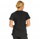 Medline Berkeley ave Women's Stretch Fabric Tunic Scrub Top with Pockets - Berkeley ave Women's Tunic Scrub Top with 3 Pockets, Size 3XL, Black - 5582BLKXXXL