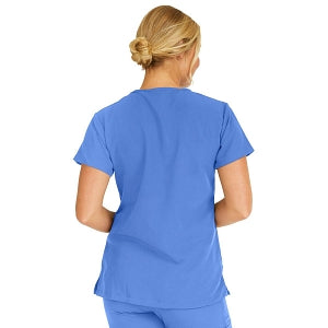 Medline Berkeley ave Women's Stretch Fabric Tunic Scrub Top with Pockets - Berkeley ave Women's Tunic Scrub Top with 3 Pockets, Size XXS, Ceil Blue - 5582CBLXXS